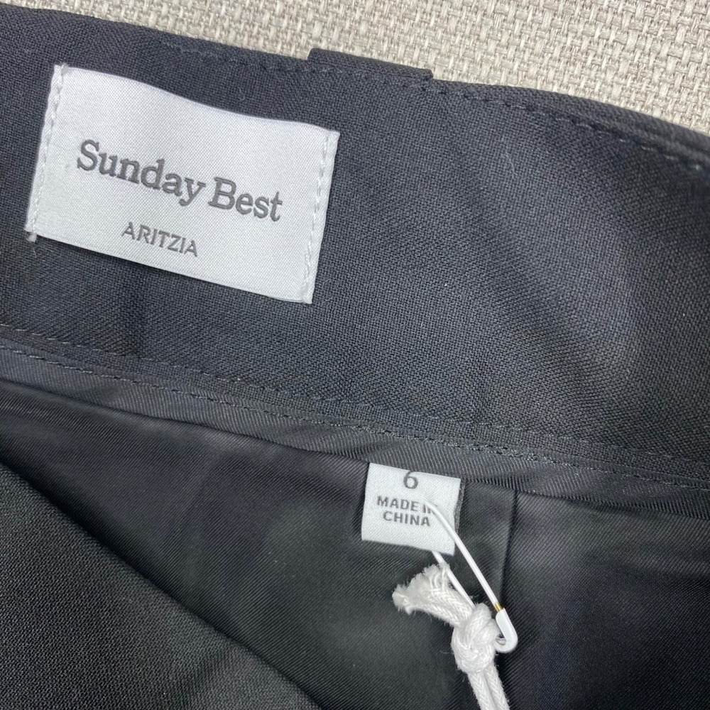Aritzia Sunday Best Womens Olive Black Pleated Micro Mini Skirt Size 6 NWT - Picture 6 of 8